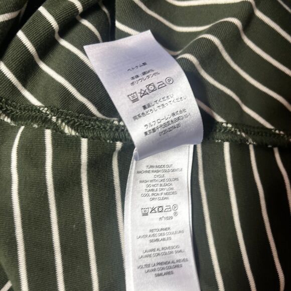 Lauren Ralph Lauren Black Label Dress Womens 12 Green Striped Knee Length Knit - Picture 11 of 11